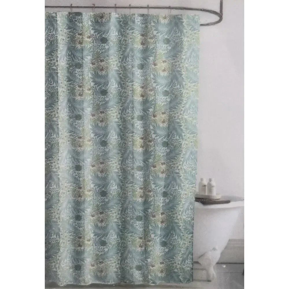 William Morris & Co Shower Curtain Fabric 72x72” Floral Larkspur Teal Pink Blue